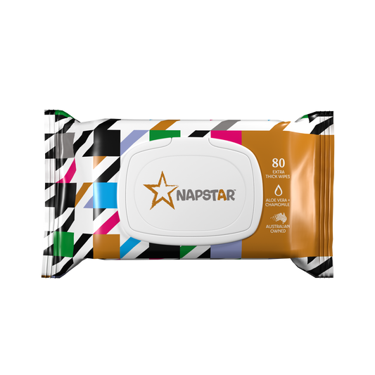 Napstar Wipes Aloe + Chamomile - 80 Sheets - Extra Thick