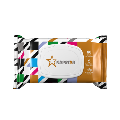 Napstar Wipes Aloe + Chamomile - 80 Sheets - Extra Thick